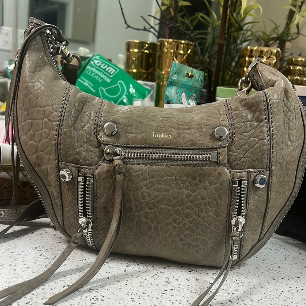 Botkier Tan Hobo Bag with Gold Hardware and Detachable Strap